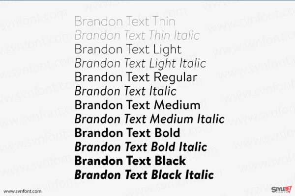 [Trả phí] SVN-Brandon Text (12 fonts) - Việt hóa - STYLEno.1 Fonts